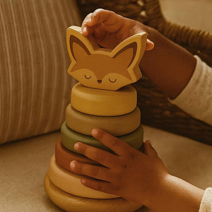 Пирамидка деревянная Mrs. Ertha "Fox", бежевый микс